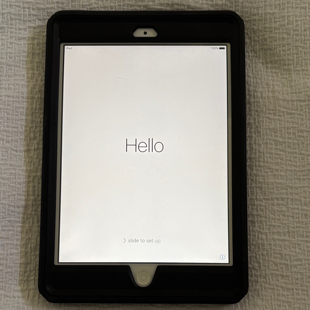 Apple iPad Mini 2 with Black Otter Box Life Case